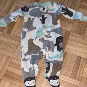 Carter's Blue and Gray Animal Print Footie